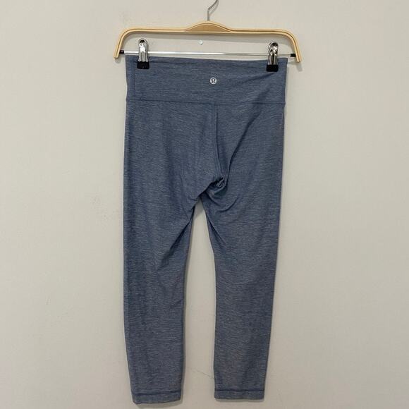 Lululemon Blue Crop Wunder Under Crop Leggings Size 4 - Picture 5 of 5